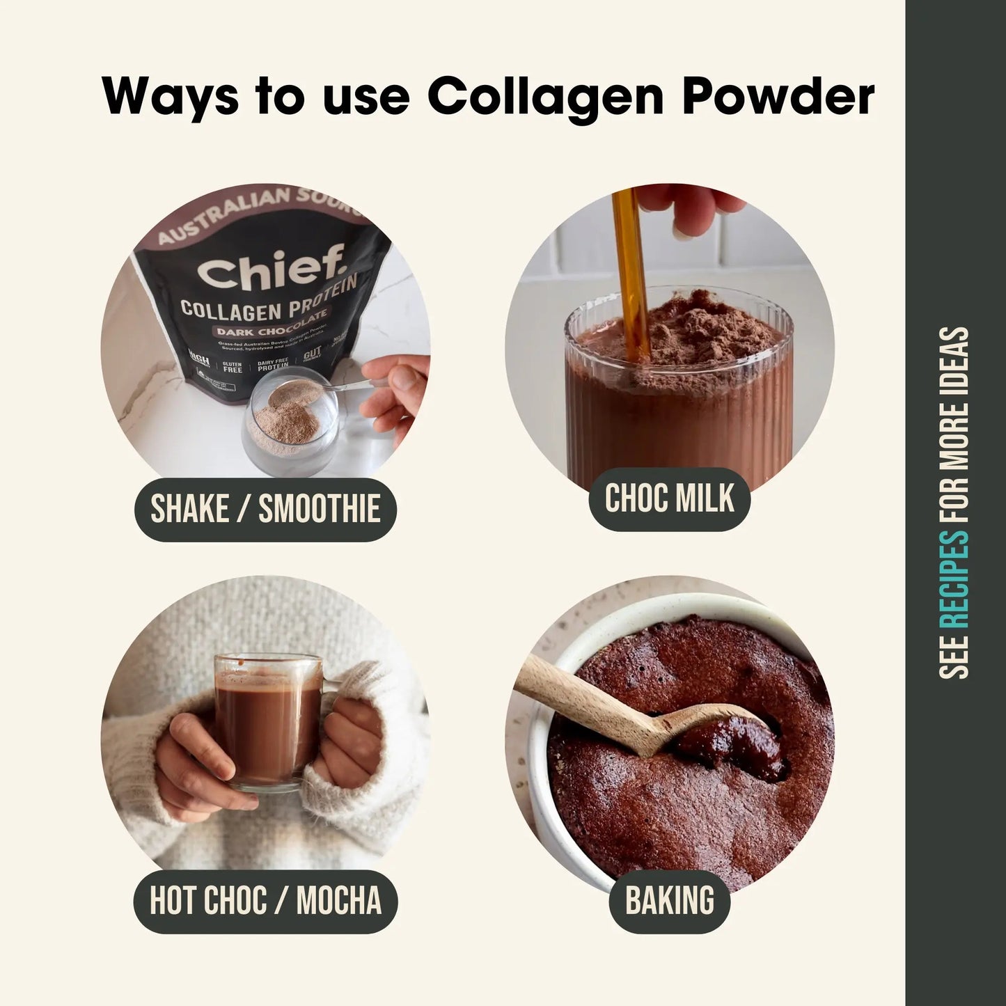 Grass-fed Collagen Protein Powder - Dark Chocolate