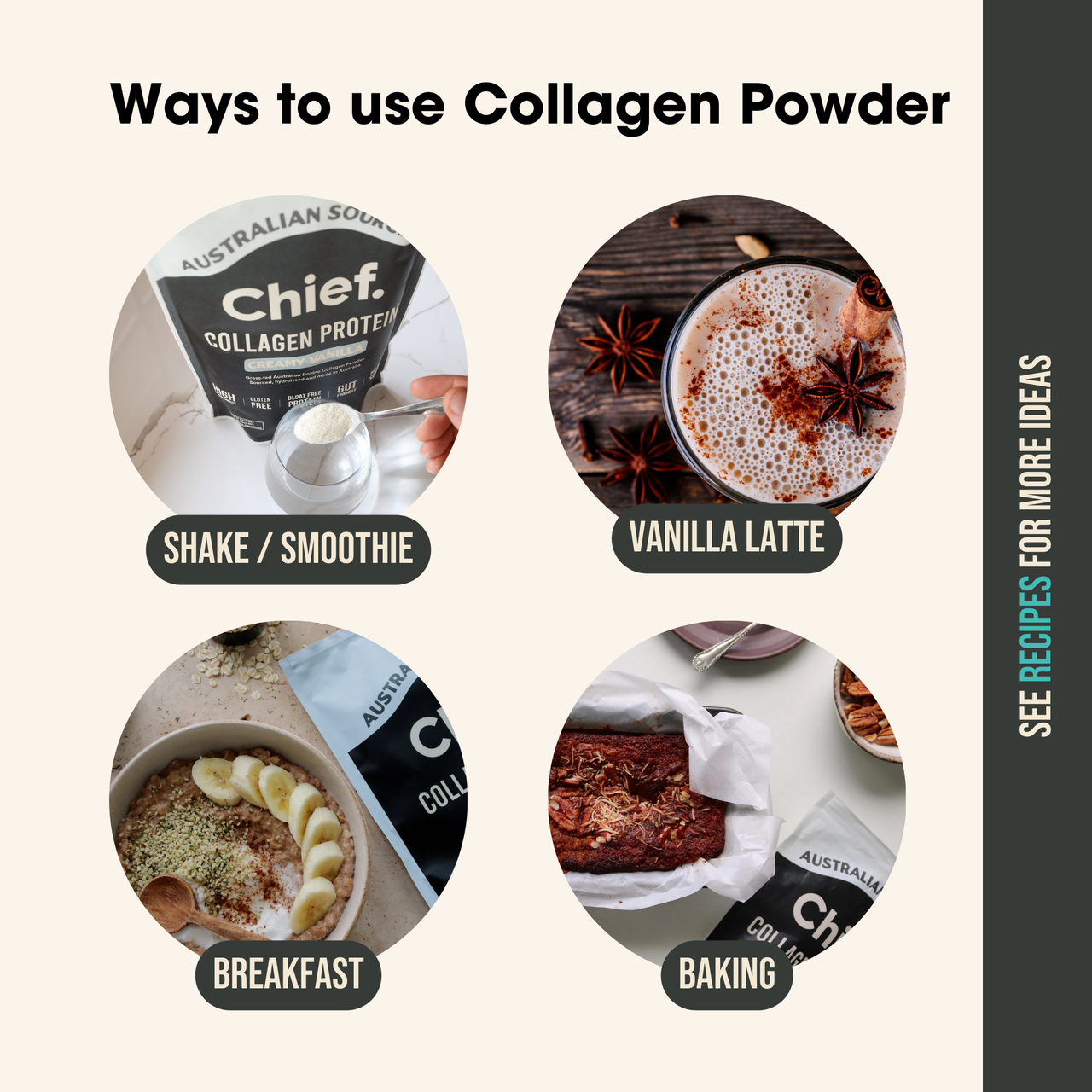 Grass-fed Collagen Protein Powder - Creamy Vanilla (30 serves)